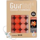 GUIRLED Guirlande lumineuse - Ottoman - Boules coton LED - 32 boules - 3,2m - USB rechargeable