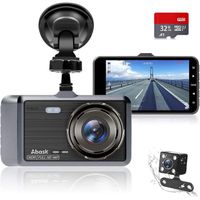 Abask Q40S Caméra de Voitur 1080P FHD DashCam Avant Angle 170° Vision Nocturne Infrarouge G-sensor Avec Caméra de recul&Carte 32Go