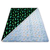Tapis chambre d'enfant lumineux 160x220 cm - tapis enfant tapis de jeu fluo tapis câlin tapis Dino lavable Dinosaure bleu
