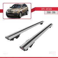 Compatible avec Opel Antara 2006-2016 Hook Barres de Toit Railing Porte-Bagages de Voiture avec verrouillable Alu Gris