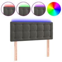 Tête de lit accessoire couchage chambre à coucher meuble à LED 80 par 5 par 78/88 tissu velours gris fonce
