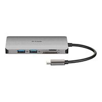 D-Link DUB-M810 Hub USB-C 8-en-1 USB-C avec HDMI-Ethernet-Lecteur de Carte-Power Delivery- Idéal pour Partager une Co DUB-M81