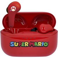 OTL Technologies Ecouteurs sans Fil Bluetooth V5.0 pour Enfant Super Mario avec boitier de Chargement Rouge