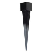 Suinga - Piquet d' Ancrage carré noir 12x12x75 cm pour la fixation de structures en bois  