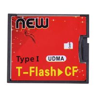 OUTAD®Carte mémoire Compact Flash Carte adaptateur UDMA CF haute vitesse T-Flash vers CF type1 64 Go Rouge Noir N