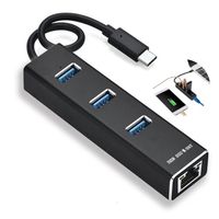 concentrateur USB c 3.0 bureau avec 3 ports USB 1 port Ethernet réseau multiprise adaptateur transfert de données rapide multimédia