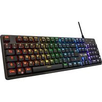 THE G-LAB Keyz Platinium Clavier Mecanique Gamer AZERTY FR Red Switch Low Profile - Clavier Gaming Retroeclairage RGB 100% Pe