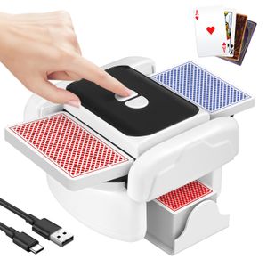 Mélangeur De Cartes Automatique Rechargeable – 2 Modes : Auto Ou Manuel – Pour 1 Ou 2 Jeux – Batterie Lithium, Type-C – Idéal Soirées Poker, Camping