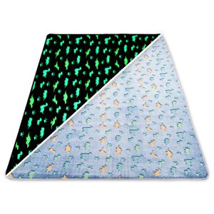 TAPIS Tapis chambre d'enfant lumineux 160x220 cm - tapis enfant tapis de jeu fluo tapis câlin tapis Dino lavable Dinosaure bleu