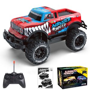 Voiture Télécommandée Amphibie 4WD 360° Avec Capteur Gestuel - RC Tout Terrain Étanché 2 Batteries LED - Cadeau Enfant 6-12 Ans