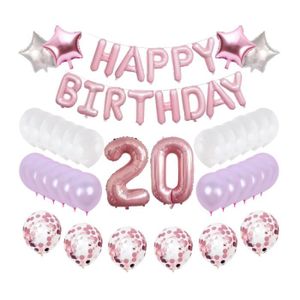 24 Pcs 20 Ans Joyeux Anniversaire Ballons Decoration Ballons Set