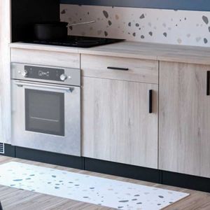 Soldes - Meuble bas de cuisine pour four et plaque en bois recyclé blanc -  Rivages - Interior's