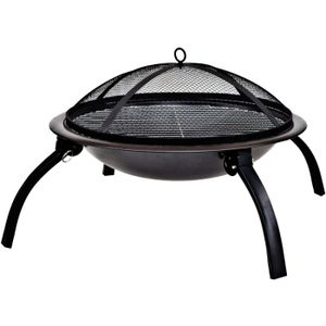 BARBECUE Barbecue - Chauffage & barbecue camping - Noir - Acier - Briquettes en céramique - Piezo électrique