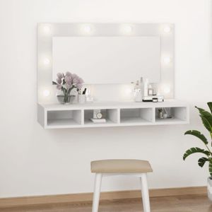 ARMOIRE DE CHAMBRE Armoire à miroir avec LED - DRFEIFY - Blanc - 90x3