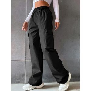 KAERE Pantalon Femme - avec poches cargo et ourlets côtelés Taille