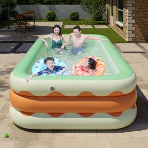 PATAUGEOIRE Piscine gonflable 3 couches pliable PVC soufflant 