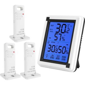 Acheter Thermomètre intérieur extérieur sans fil, Station météo avec  horloge atomique, USB197FT(60M) Haute précision
