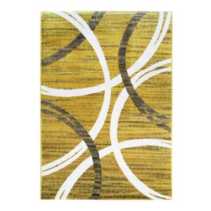 TAPIS DE COULOIR UNDERGOOD ARCHY - Tapis effet laineux motifs arches jaune et gris 120 x 170 cm Jaune