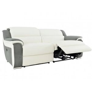 Canapé 3 Places Relax électrique En Cuir Et Microfibre Arena