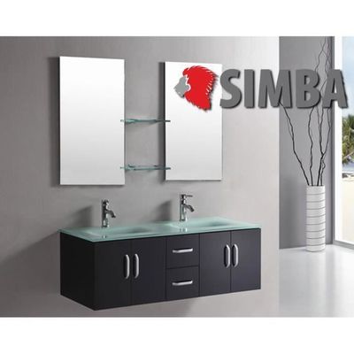 Meuble Salle De Bain 151 Cm Noir Set Vasque Robinetterie Ice