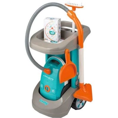 Smoby Chariot De Nettoyage Enfant - Aspirateur Avec Bruit, Balai, Pelle, Serpillère, À Partir De 3 Ans