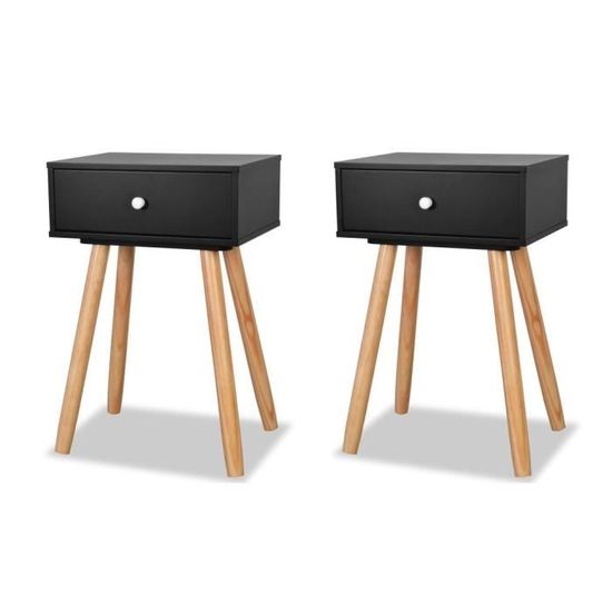 Magnifique Table De Chevet 2 Pcs Bois De Pin Massif 40 X 30 X 61