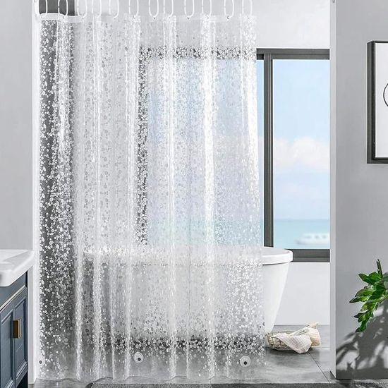 YISURE Rideau de Douche Transparent 300 x 200, Transparent Clair