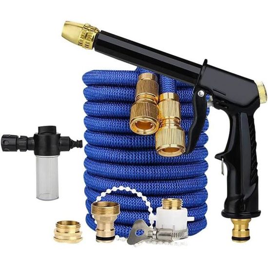 Tuyau D'arrosage Extensible 30m Jsdoin - Avec Pistolet 10 Jets - Pour Jardin, Lavage Voiture, Nettoyage