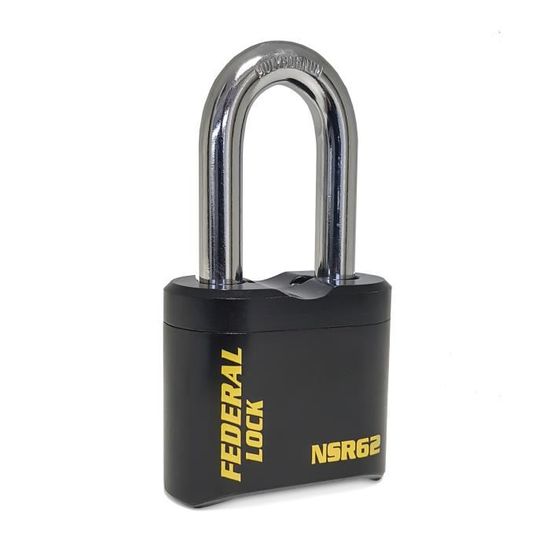 Cadenas Federal 22F KA206 – Laiton, Longue Manille 40 Mm, Pour Cabanon, Valise Ou Casier