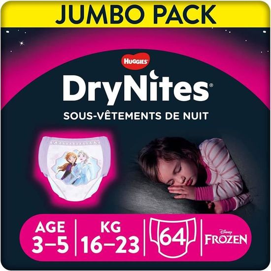 Couche De Nuit Jetable - Drynites 8-15 Ans Fille (27-57Kg) Sous-Vêtements  Absorbants Enfants Qui Font Pipi Lit X52 - Cdiscount Puériculture & Eveil  bébé