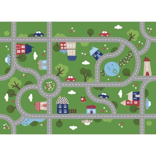 Achoka Tapis De Sol Routier En Vinyle Anti Derapant Pour Bebes Et Enfants Filles Et Garcons Vinyle Resistant Hygienique Cdiscount Puericulture Eveil Bebe