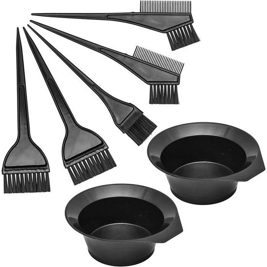 Kit De Coloration Pour Défrisage Et Lissage Des Cheveux - Inclut Bol Et Brosse, Neuf