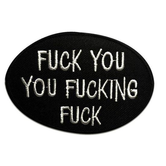 Patch Thermocollant "Fuck" - 8 X 6,5 Cm - Polyester, Pour Vêtements, Sacs, Customisation