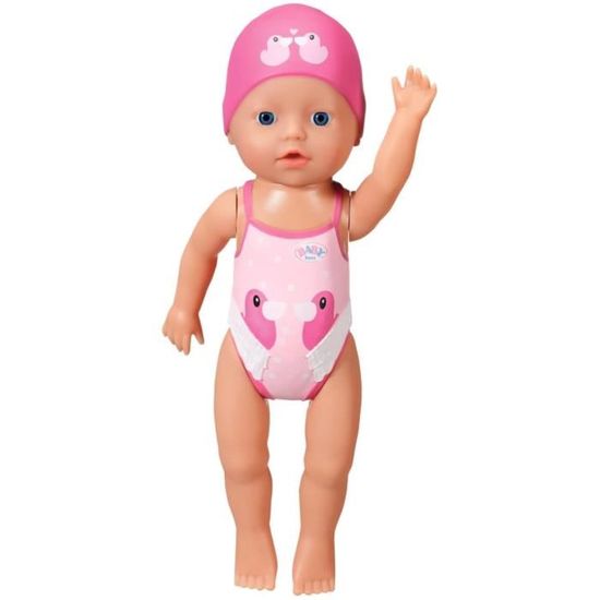 BABY Born 834060 My First Swim Girl – Bambola 30 Cm Che Nuota Senza Pile, Con Costume E Cuffia, Per Giocare In Acqua (1+ Anni)