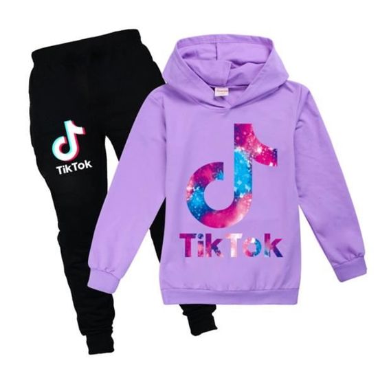Acheter Enfants Tiktok vêtements imprimés pantalons à capuche deux