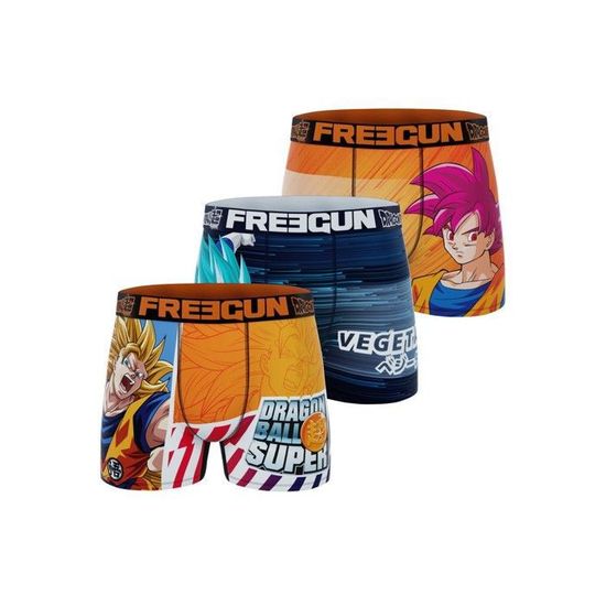 FREEGUN Boxer Homme Dragon Ball, Calecon Homme Stretch & Respirant (Lot