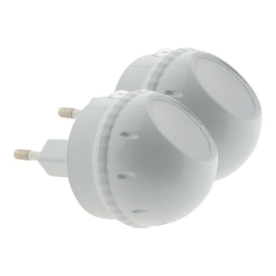 Lot de deux veilleuses LED orientables à 360° - Otio - Blanc - Veilleuse - Electrique