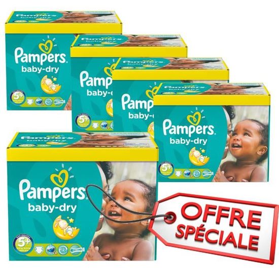 Pampers - 154 couches bébé Taille 5+ baby dry