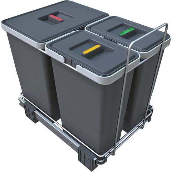 Systèmes De Tri Des Déchets - Elletipi Ecofil Pf01 44b1 Poubelle Sélectif Extractible Base