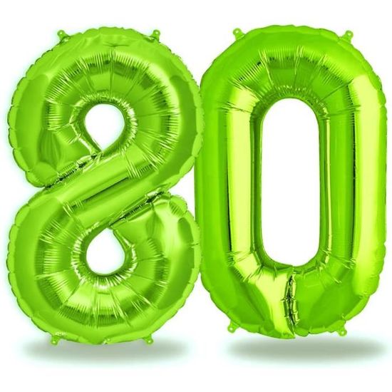 Decoration Anniversaire 80 Ans, Ballon 80 Ans Vert Et Or, Bannière Joyeux Anniversaire 80 Ans