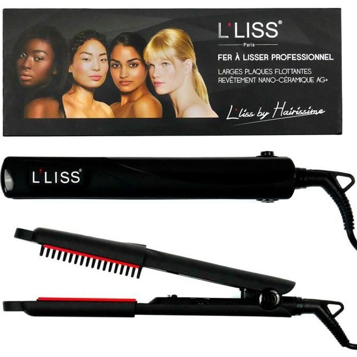 Lisseur Professionnel L’liss Classique Nano Céramique Ag+ – Fer A Lisser Boucleur Professionnel -Primé Aux Victoires De La Beauté