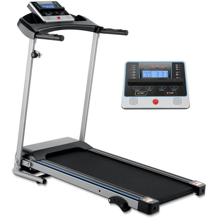 Tapis de Course Electrique Pliable, Motorisé 12km/h Moteur DC 500W, Système de Conduite, Silencieux