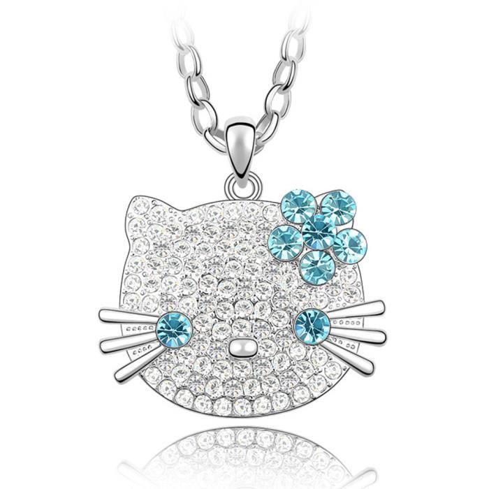 chaîne de chandail de chat océan bleu