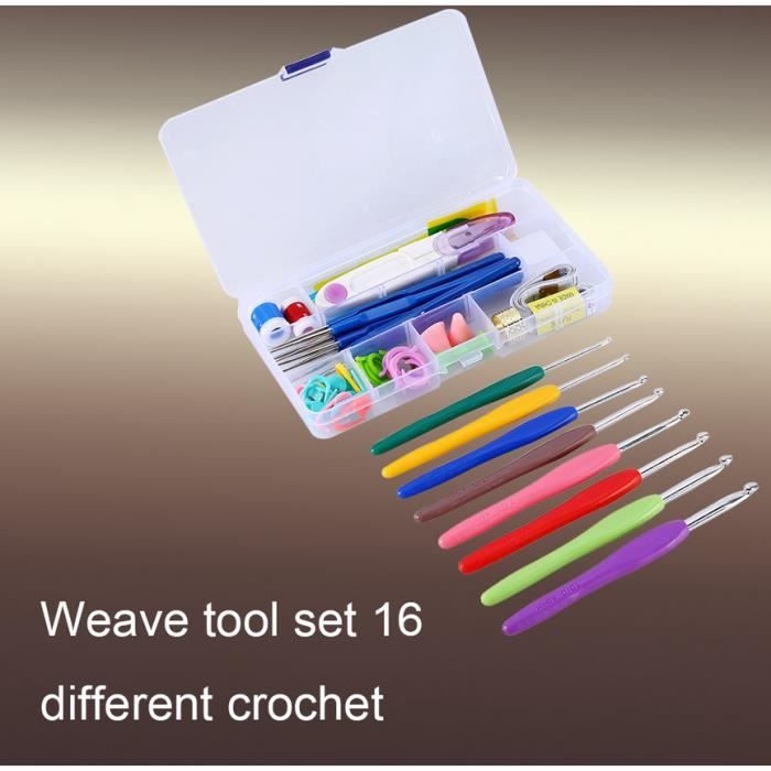 16 tailles crochets aiguilles tissage points couture à tricoter Craft Case Set New-TIM