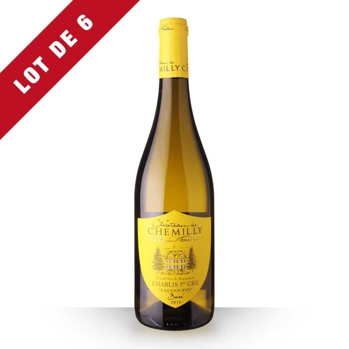 Lot de 6 - Château de Chemilly Vaucoupin 2016 AOC Chablis 1er Cru - 6x75cl - Vin Blanc
