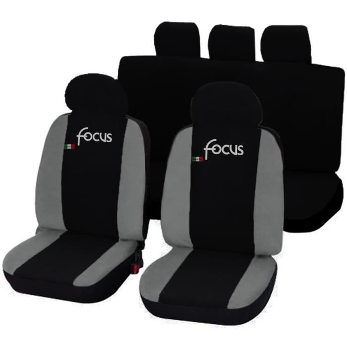 Housses de siège deux-colorés pour Ford Focus - noir gris clair