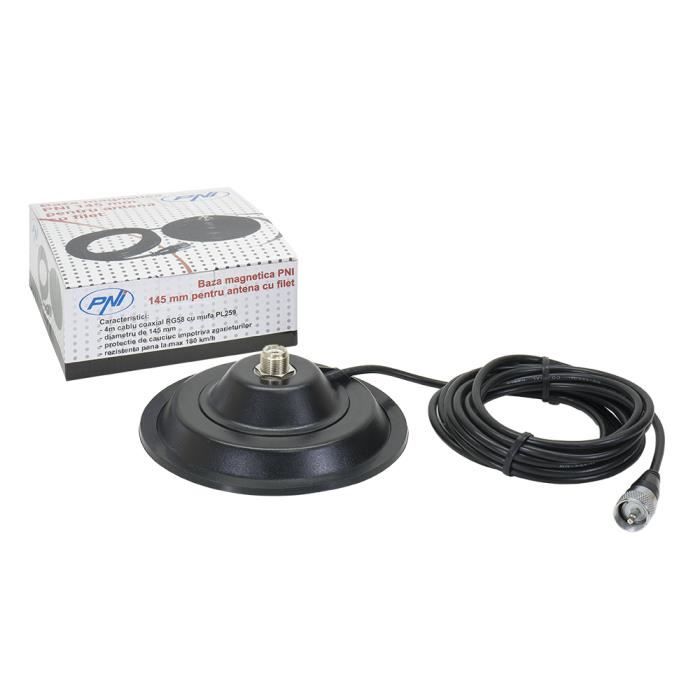 La base magnétique PNI 145 - PL 145mm contient un câble de 4m et une prise PL259