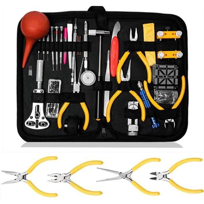 Kit Reparation Outil Montre Horloger Professionnel - 160 Pcs Montre Outils Kit De Outils Horloger, Kit De Réparation De Montre
