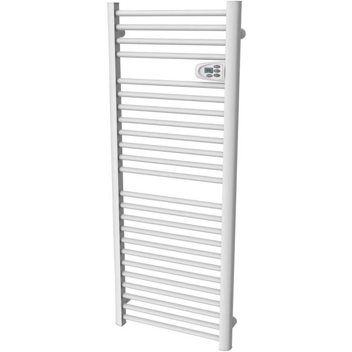 VOLTMAN VOM540029 - Sèche serviettes Sec - Barres Rondes - 750 Watts - Programmable - Ecran LCD rétro éclairé