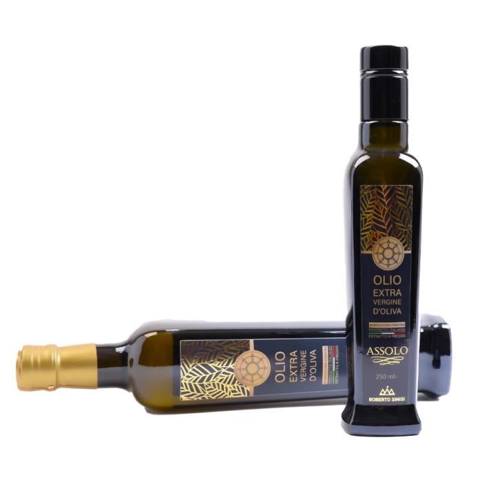 Huile d'olive extra vierge, Assolo Madrepuglia 6 bouteilles 500ml fruité intense avec bouchon anti-nappage. 100% Coratina monoculti
